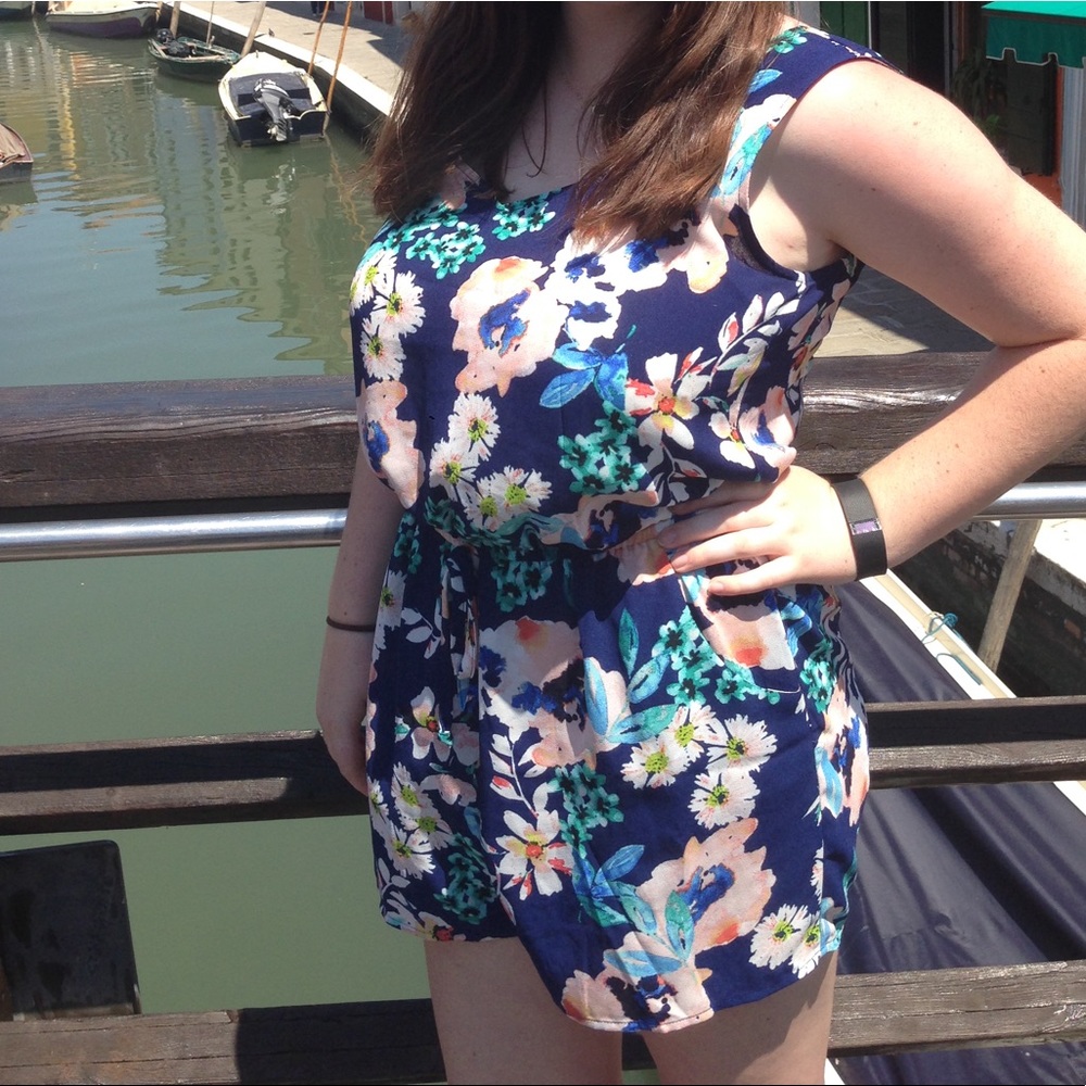 Floral Romper with Pockets